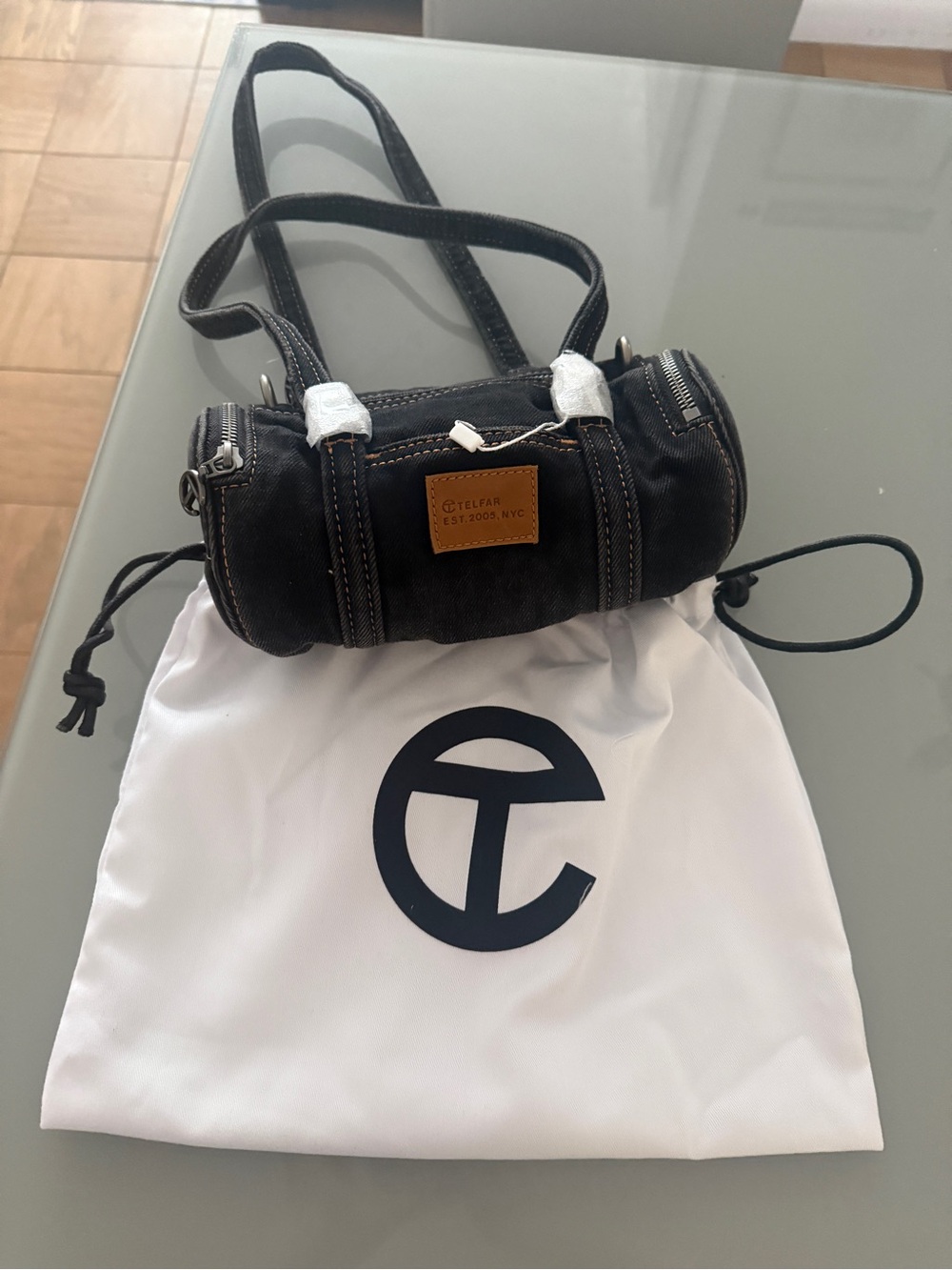Telfar Small Denim Duffle - Black